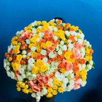 Цветной Микс Из Спрей Роз – 101 Кустовая Роза