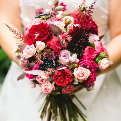 Order Mix Flower Bouquet Exotic Red Blooms